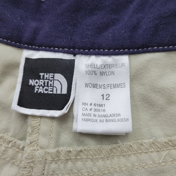 NORTH Face Y2K Shorts Khaki Hi-Waist Hike Athleisure Nylon Size 12 - Picture 7 of 7